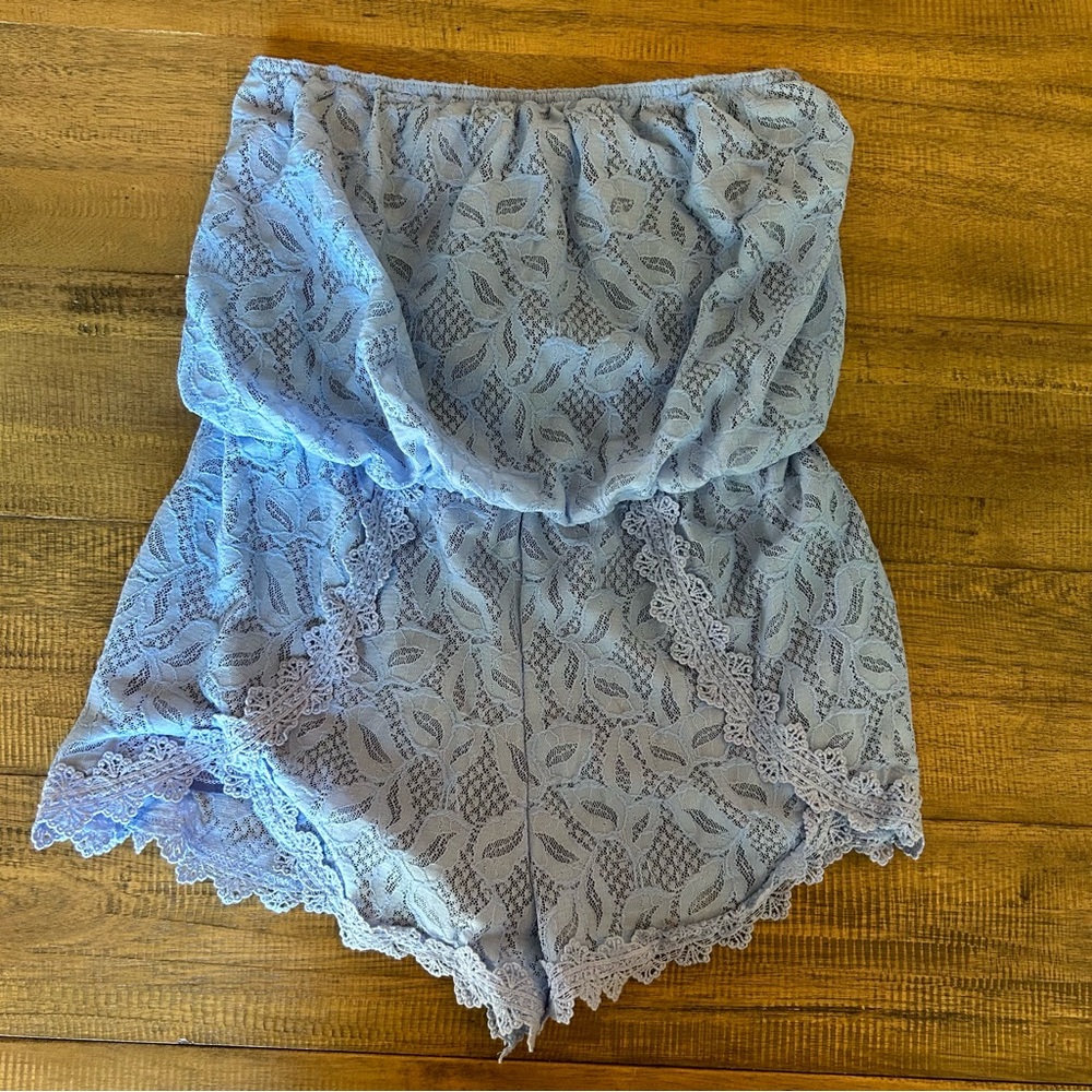 Free People Strapless Lace Romper